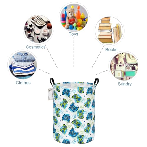FANKANG Storage Basket, Nursery Hamper Canvas Laundry Basket Foldable with Waterproof PE Coating Large Storage Baskets for Kids Boys and Girls, Office, Bedroom, Clothes,Toys(Game) - color: Game