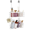 HapiRm Hanging Shower Caddy Organizer - No Drilling Shower Organizer with Inclined Shelf, Rustproof & Waterproof 304 Stainless Steel Bathroom Caddy - White - color: White-Inclined Shelf