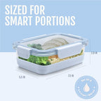 Ello Duraglass 3.4 Cup Meal Prep Sets 10Pc, 5 Pack Set- Glass Food Storage Container with Silicone Boot and Airtight BPA-Free Plastic Lids, Dishwasher, Microwave, and Freezer Safe, Halogen Blue - color: Halogen Blue with Boot, size: 3.4 Cup