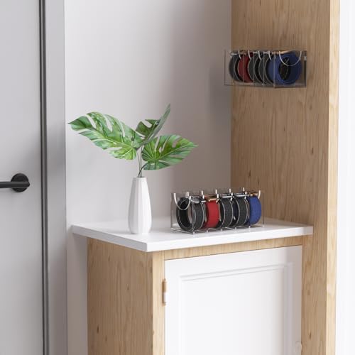 GTI Belt Organizer,Acrylic 5 Compartments belt organizer for closet and wall,Belt Storage Holder for Drawer,Clear Belt Display Case for Closet Tie and Bow Tie - color: Clear, size: 5 Compartments