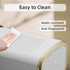 8L/2.1 Gallon Small Bathroom Trash Can with Lid, Swing-Top Rectangular Waste Bin, Stainless Steel Garbage Can for Home, Office, Toilet, Bedroom, Living-Room (White) - color: White
