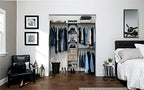 ClosetMaid SuiteSymphony Wood Closet Organizer Kit with Tower, 3 Hang Rods, Top Shelves, 2 Drawers, Adjustable, Fits Spaces 5-9 ft. Wide, Graphite Grey - color: Graphite Grey, style: Closet Organizer w/Shelves, 2-Drawers