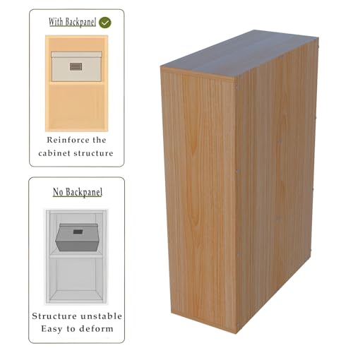 OSCHF 6-Cube Storage Shelf Bookcase - Wooden 3-Tier Floor Standing Open Bookshelf for Home and Office, Display Cabinet, Oak - color: Oak, size: 6-Cube