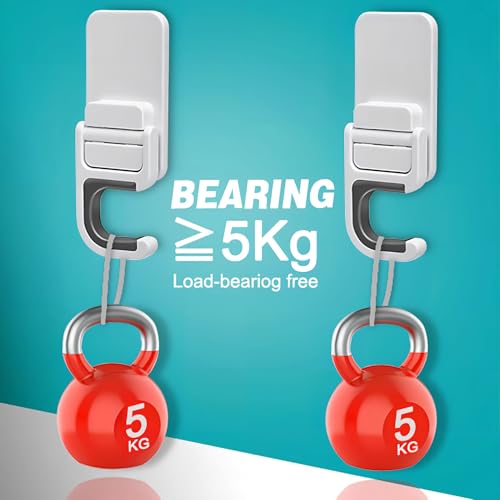 2 Pack Mop Broom Holder for Bathroom Kitchen Office (White)