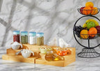 RoyalHouse Bamboo Expandable Spice Rack Organizer, 3-Tier Adjustable Kitchen Cabinet, Countertop Display Shelf, Space Organizer for Kitchen and Bathroom (Pack of 2) - color: Bamboo Spice Rack Pack of 2