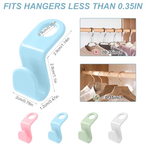 100 PCS Space Saving Hanger - Space Saver Clothes Hanger Connector with Stacking Hooks and Heavy Duty Cascading Connection - color: 100 Pcs Multicolor
