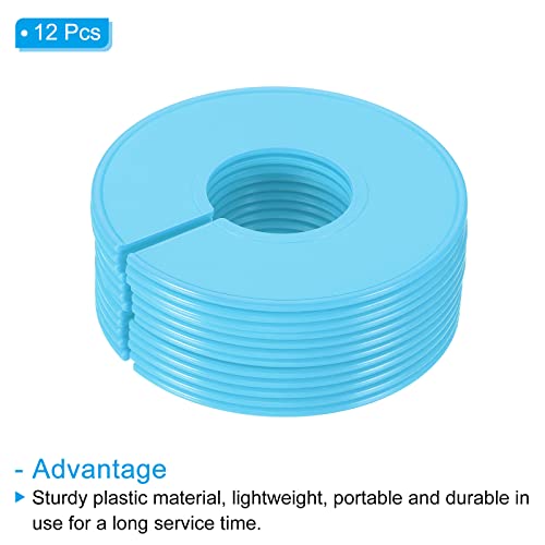 PATIKIL Clothes Dividers, 12 Pack Closet Clothing Rack Size Dividers Blank Labels Sorting Round Separator for Closet, Light Blue - color: Light Blue