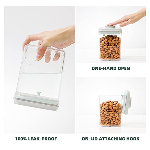 Pop Airtight Containers for Food Storage, Leakproof Air Tight Containers Pantry Storage Containers with Lids - Set of 2 (2.0Qt&0.9Qt) - color: 2 Pcs Set - 2Qt+0.9Qt