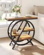 End Table, Narrow Side Table with 4-Tier Large Storage Space, Modern Bedside Table for Living Room, Home Office, Bedroom, Natural - color: Natural