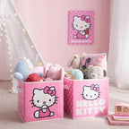 Hello Kitty Set of 2 Durable Storage Cubes with Handles, 10"x10"x10" Cubes - color: Hello Kitty