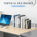 6-Tier Clear Acrylic File Holder, Vertical Document Organizer for Magazines, Binders, Notebooks & Envelopes - Multi-Purpose Desk Storage for Home Office（B5,6 Sections） - size: B5, 6 Sections