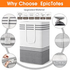 2 Pack Large Home Laundry Basket, Laundry Hamper, Freestanding Waterproof Dirty Clothes Bag, Tall Clothes Hamper - Extended & Reinforced Handles for College Dorm, Family (Light Grey/88L) - size: 2 x 88L