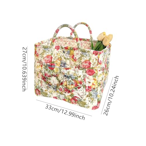 Boho Fabric Storage Basket, Boho Laundry Basket with Handle, Floral Pattern Foldable Laundry Baskets, Large Capacity Tote Bag Convenient for Organizing Clothes and Sundries - color: Red