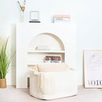 MINTWOOD Design 22in Extra Large Blanket Basket Holder Living Room, Rectangle Rope Woven Storage Basket with Handles for Laundry, Pool Towels, and Shoes, Dog Toy Organizer Bin Box, Creamy White - color: Creamy White