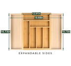 Bamboo Drawer Organizer, Expandable 8-Slot Silverware & Utensil Tray for Kitchen Drawers, Fits 13–19.5 Inch Drawers, Deep Compartments, Durable & Eco-Friendly Natural Bamboo - size: 8 Slot