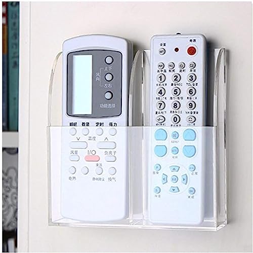 APSOONSELL Remote Control Holder Organizer Wall Mount Acrylic Tidy for Air Conditioner, TV box, Stereo, 2 Slots - style: 2 Compartments