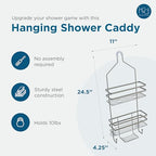 Honey-Can-Do Shower Caddy Hanging, Bathroom Hanging Shower Head Caddy Organizer, Dorm Room Stainless Steel