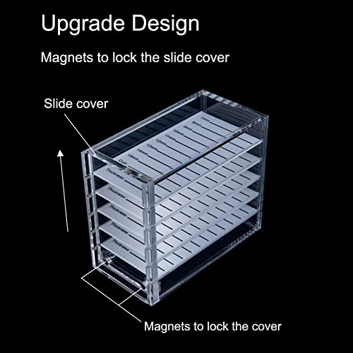 Lash Organizers and Storage, Upgraded Design Lash Tray for Lash Extensions with magnet cover, Clear Small Acrylic 5-Layer Transparent Lash Tiles for Lash Extension - color: Clear-Upgrade