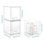 Vtopmart 7.6" H Clear Stackable Storage Drawers, 4 Pack Plastic Organizers Bins for Skincare, Cosmetics,Beauty Supplies,Ideal for Vanity, Bathroom,Kitchen Countertop,Cabinet Organization - style: 4pack High