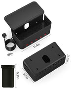 Power Strip with Cable Management Box,Surge Protector 10 AC and 3 USB Ports,6 ft Flat Plug Extension Cord,Outlet Hider Fast Charging Station,Desk Cord Organizer Box and Cover,Hidden Long Wire,Black