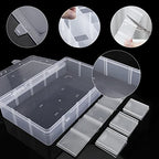 Exptolii 15 Large Grids Plastic Organizer Box with Dividers, Clear Compartment Container Storage for Washi Tapes Beads Crafts Jewelry Fishing Tackles, Size 11 x 6.3 x 2.2 in - size: 1x Large 15 Grids
