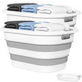 OOAMBB 43L(11.5Gallon) Collapsible Laundry Baskets Plastic, Pop Up Laundry hamper/Storage Container, Foldable Laundry Basket with Large Capacity,Sturdy,Space Saver (Grey, 2 Packs) - color: Grey