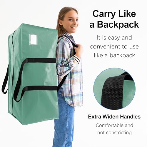 VELVETSURE 6 Pack Heavy Duty Large Moving Bags W/Backpack Straps - Strong Handles & Zippers, Storage Totes For Space Saving, Fold Flat, Alternative to Moving Box and Storage Bin, Teal - color: Teal, size: 24 Gal - 6 Pack