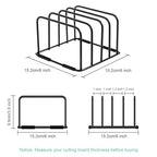 Cutting Board Holder Stand, Countertop Cookie Sheet Organizer, 6 x 6 x 3.9 in. Cookware Organizer for Baking Cookie Pan Small Racks Storage Kitchen Cabinet (Black)
