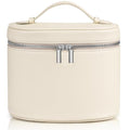 Makeup Bag Vanity Case Cosmetic Bag with Removable Divider Travel Toiletry Bag for Women Portable Make up Box Organizer, Beige - color: Beige