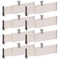 TENABORT Set of 8 Adjustable Drawer Dividers Organizer Separators Plastic Dresser Organizer for Bedroom, Bathroom, Closet, Office Desk, Kitchen Storage