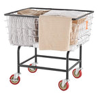 VEVOR Wire Laundry Cart, 2.8Bushel Wire Laundry Basket with Wheels, 26.7''x21.7''x26.4'' Commercial Basket Cart, Steel Frame with Chrome Finish, 4" Casters - size: 2.8 Bushel--26.7''x21.7''x26.4''