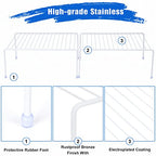 SIBAO Kitchen Cabinet Storage Shelf Rack/Plastic Feet - (13.1 x 10.2 Inch) - Steel Metal - Rust Resistant Finish - Cups, Dishes, Cabinet & Pantry Organization (2, White) - color: White