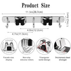 2 Racks and 3 Hooks Broom and Mop Holder Wall Mounted Garage Organizer Storage Tool Racks Stainless Steel Heavy Duty Hooks Self Adhesive Solid Non-slip Wall Hangers for Home Kitchen Garden Laundry - color: 2 Racks & 3 Hooks (Silver) - 1 Pack