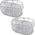 2 Pack Collapsible Laundry Baskets, Upgrade Pop Up Laundry Hamper with Convenient Bags, Foldable Laundry Basket Mesh Light Weight, Easy to Carry Clothes Hampers for Laundry, Dorm, Toys, Travel Grey - color: 2xGrey