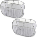 2 Pack Collapsible Laundry Baskets, Upgrade Pop Up Laundry Hamper with Convenient Bags, Foldable Laundry Basket Mesh Light Weight, Easy to Carry Clothes Hampers for Laundry, Dorm, Toys, Travel Grey - color: 2xGrey
