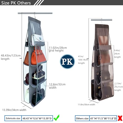 Purse Organizer - 2 Pack, Purse Hanger、 Heavy Duty、Purse Organizer for Closet、Thicken Metal Hooks,Hand Bag Storage Organizer、Purse Organizer, Grey - color: Gray, size: 2 Pack