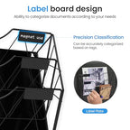 Patvingot Magnetic File Holder for Refrigerator & Cabinets | No-Drill Wall Mount Organizer | 3-Tier Vertical Mail & Magazine Holder for Office/Home (Black, Space-Saving Design)