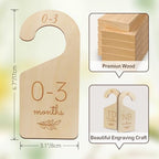 Baby Closet Dividers for Clothes Organizer - Wooden Baby Clothes Size Dividers from Newborn to Toddler, Double-Sided Gender Neutral Baby Clothes Dividers