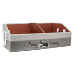 Large Dog Toy Basket with Handles, 28.5" Collapsible Multi-Purpose Hard Board Dog Toy box, Clothes, Cute for Living Room Area (Gray,Coffee) - color: Gray,Coffee