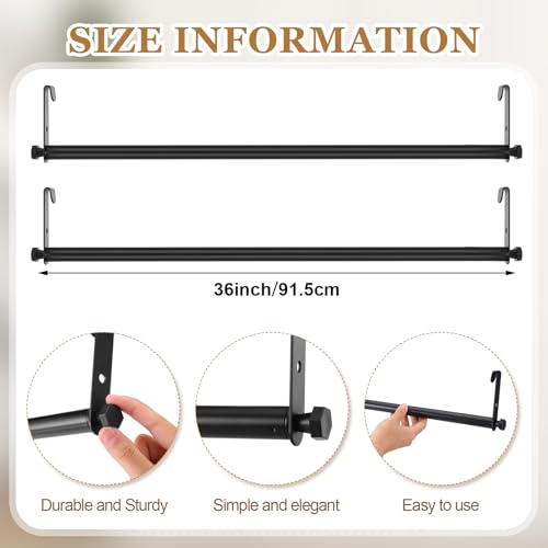 Threehoney 2 Pack Wire Shelving Garment Hanger Bar Wire Shelving Accessories Industrial Closet Clothes Rods for Home Retail Store(Black,36 Inch) - color: Black, size: 36 Inch