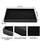 Black Velvet Stackable Jewelry Tray Showcase Display Earring Necklace Bracelet Rings Organizer…… (4 pcs) - size: 4 pcs