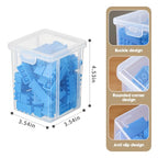 10 Pack Small Clear Storage Bins with Lids - Stackable Plastic Organizer Boxes for Crafts, Art Supplies, Jewelry, Beads, Office Tools - 3.54x3.54x4.53 Inch – Square Medium - size: Clear Square Medium - 10 Pack