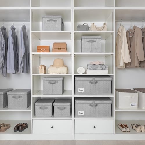 GRANNY SAYS Large Storage Bins with Lids, Decorative Storage Box for Shelves, Fabric Storage Bins Foldable, Storage Basket for Clothes, Keepsake Box, Jumbo, Gray, 2-Pack - color: Gray, size: Extra Large - 2 Pack