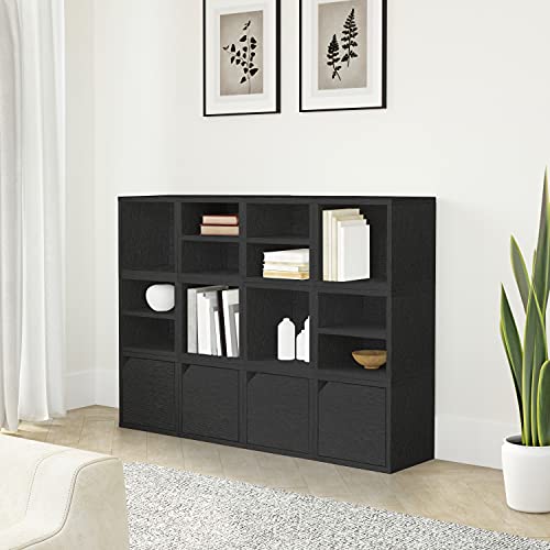 Way Basics Closet Organizer and Storage - Modular Connect Door Cube (Tool-free Assembly), Black - color: Black