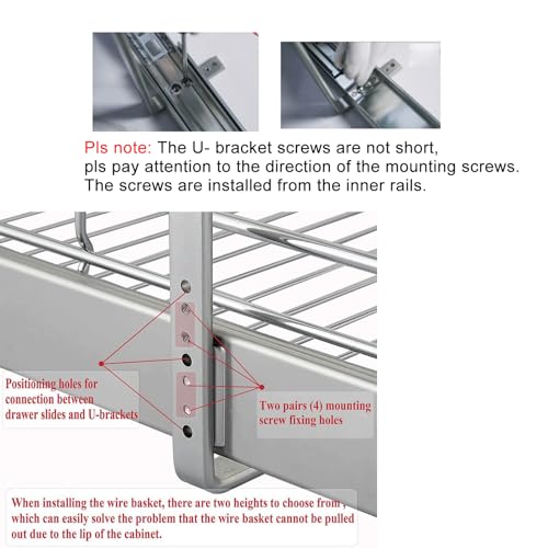 DINDON 2 Tier Pull Out Cabinet Organizer (20" W X 18" D), Double Tier Wire Basket Slide Out Shelf Storage for Kitchen Base Cabinet Organization for Kitchen, Pantry, Bathroom, Chrome - size: 20'' W X 18'' D