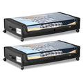 VEVOR Under Bed Storage with Wheels, 30.3 x 18.5 x 6.8 inch, Underbed Containers with Clear Lid, Underbed Shoe Organizer, Rolling Under the Bed Storage Bins for Clothes Shoes Blankets Bedroom, 2 Pack - style: C