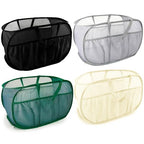 Collapsible Laundry Baskets, Upgrade Pop Up Laundry Hamper with Convenient Bags, Foldable Laundry Basket Mesh Light Weight, Easy to Carry Clothes Hampers for Laundry, Dorm, Toys, Travel 4 Pack - color: Black+Grey+Green+Beige