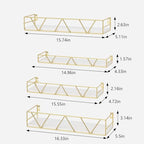 Amaoot Floating Shelves Set of 3, Home Wood Wall Shelf, Farmhouse Shelf for Bedroom, Wall Mounted Floating Shelf for Living Room, Bedroom, Bathroom, Kitchen, Office (Gold-4pcs) - color: Gold-4pcs