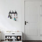 Key Holder Wall Mounted with Screws and Anchors, Black Multifunctional Key Hanger with 8 Hooks, Entryway Front Door Kitchen Hallway Garage Office - color: 3 Cats Black