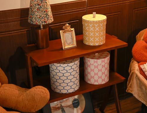 3-Piece Decorative Storage Boxes with Lids, Geometric Pattern, Blue Pink Yellow, Cardboard Keepsake Box Set, Wool Storage, Home Decor, Modern Decoration Organizer, Toy Bin,Shelf Decor - color: Geometric